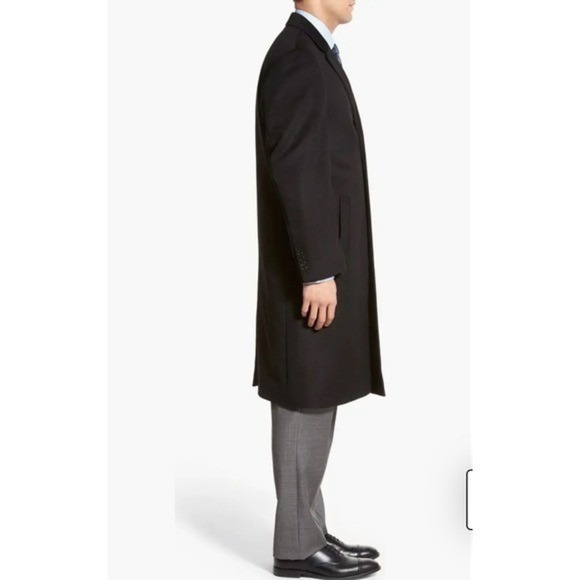 Hart Schaffner Marx Sheffield Black 100% Cashmere Wool Overcoat Size 46R - Picture 5 of 9